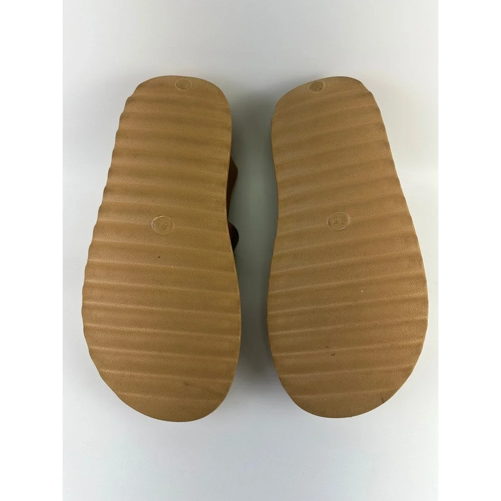 Project Cloud Goldie Platform Sandals Light Brown Chunky Adjustable Womens 8.5